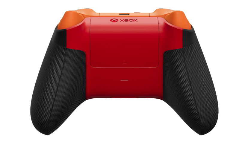 Xbox Wireless Controller - 機身: 碳黑色, 方向鍵: 脈衝紅 (金屬), 搖桿: 蜻蜓藍