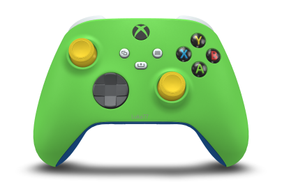 Xbox Wireless Controller - Body: Velocity Green, D-Pads: Storm Grey, Thumbsticks: Lighting Yellow