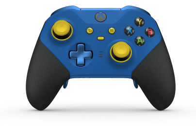Xbox Elite Wireless Controller Series 2 - Core - Behuizing voorzijde: Shock Blue + Rubberized Grips, D-pad: Cross, Photon Blue (Metal), Behuizing achterzijde: Shock Blue + Rubberized Grips