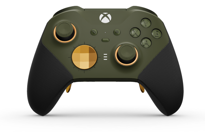 Xbox Elite ワイヤレスコントローラー シリーズ 2 - Core - Body: Nocturnal Green + Rubberized Grips, D-pad: Facet, Soft Orange (Metal), Back: Nocturnal Green + Rubberized Grips
