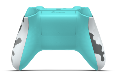 Controller with Arctic Camo body, Glacier Blue D-pad, and Glacier Blue thumbsticks - back view