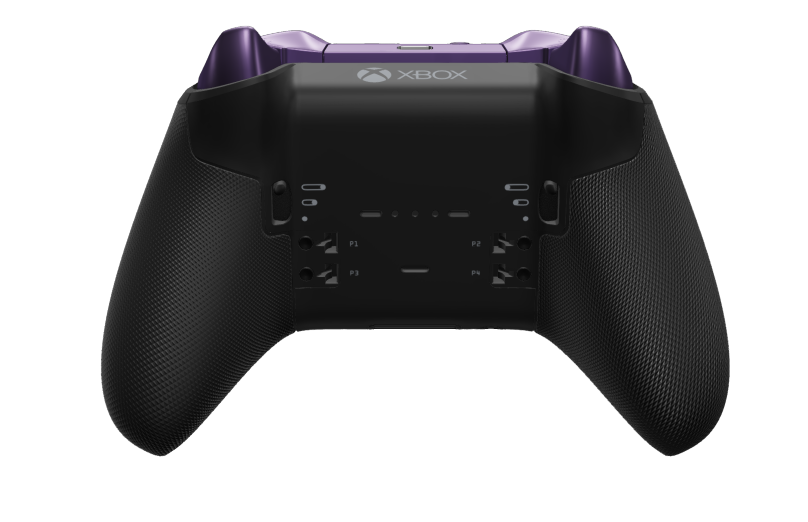 Xbox Elite Wireless Controller Series 2 - Core - Text: Carbon Black + gummierte Griffe, D-Pad: Kreuz, Astral Purple (Metall), Zurück: Carbon Black + gummierte Griffe