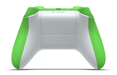 Controller with Velocity Green body, Robot White D-pad, and Velocity Green thumbsticks - back view