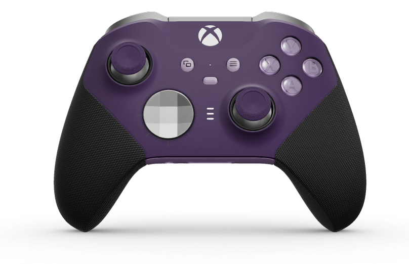 Xbox Elite Wireless Controller Series 2 - Core - Corpo: Roxo Astral + Pegas em Borracha, Botão Direcional: Facetado, Bright Silver (Metal), Traseira: Roxo Suave + Pegas em Borracha