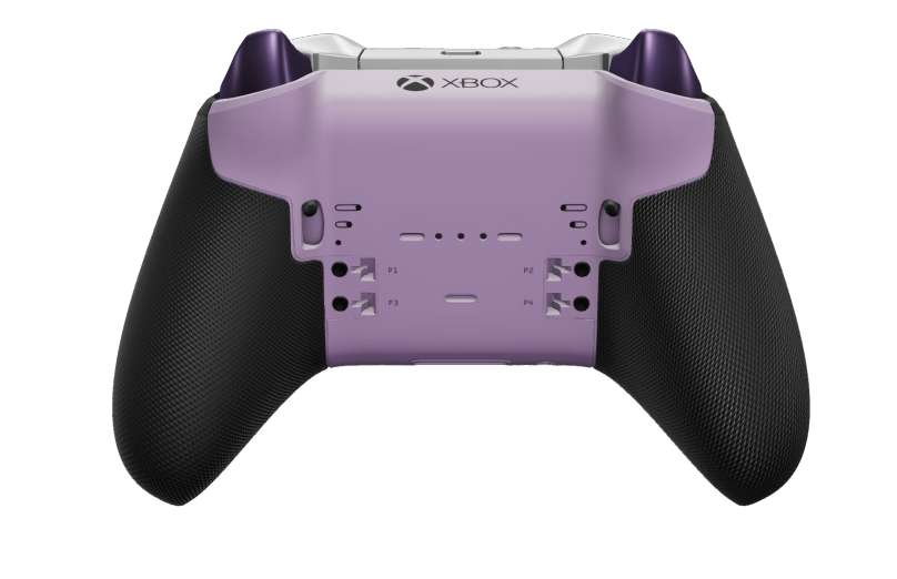 Xbox Elite Wireless Controller Series 2 - Core - Corps: Astral Purple + poignées caoutchoutées, BMD: À facettes, Bright Silver (métal), Arrière: Soft Purple + poignées caoutchoutées
