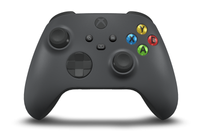 Controller with Storm Grey body, Carbon Black D-pad, and Carbon Black thumbsticks - front view