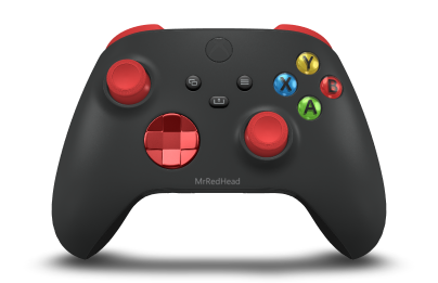 Xbox Wireless Controller - Body: Carbon Black, D-Pads: Oxide Red (Metallic), Thumbsticks: Pulse Red