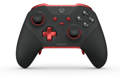 Xbox Elite Wireless Controller Series 2 - Core - Body: Carbon Black + Rubberized Grips, D-pad: Cross, Pulse Red (Metal), Back: Pulse Red + Rubberized Grips
