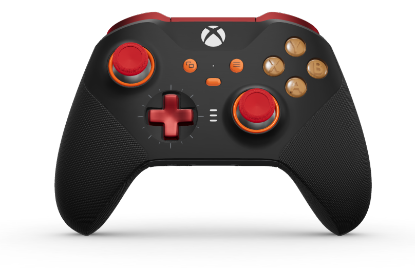 Xbox Elite Wireless Controller Series 2 - Core - Body: Carbon Black + Rubberized Grips, D-pad: Cross, Pulse Red (Metal), Back: Storm Gray + Rubberized Grips