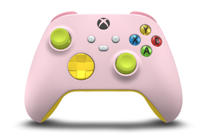 Xbox Wireless Controller - Corpo: Rosa suave, Botões Direcionais: Lighting Yellow, Manípulos Analógicos: Verde Elétrico