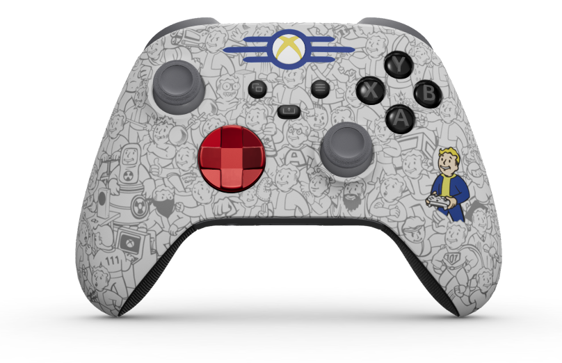 Xbox Wireless Controller - Body: Fallout, D-Pads: Pulse Red (Metallic), Thumbsticks: Storm Gray