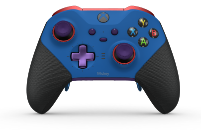 Xbox Elite Wireless Controller Series 2 - Core - Behuizing voorzijde: Shockblauw + rubberen handvatten, D-pad: Cross, Astral Purple (Metal), Behuizing achterzijde: Astralpaars + rubberen handvatten