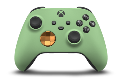Xbox Wireless Controller - Corpo: Verde suave, Botões Direcionais: Laranja suave (Metalizado), Manípulos Analógicos: Preto Carbono