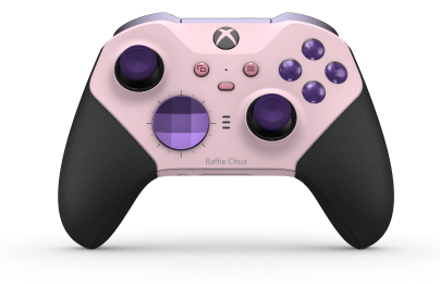 Xbox Elite Wireless Controller Series 2 - Core - Korpus: Soft Pink + Rubberized Grips, Pad kierunkowy: Wersja wklęsła, gwiezdny fiolet (wariant metaliczny), Tył: Soft Pink + Rubberized Grips