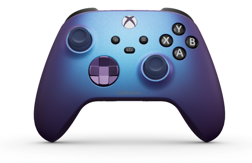 Xbox Wireless Controller - Hoofdtekst: Stellar Shift, D-Pads: Astralpaars (metallic), Duimsticks: Middernachtblauw