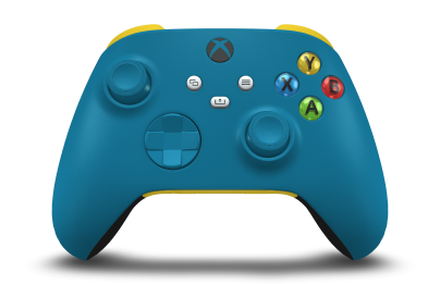 Controller with Mineral Blue body, Mineral Blue D-pad, and Mineral Blue thumbsticks - front view