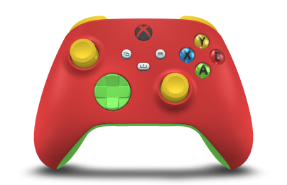Xbox Wireless Controller - Body: Pulse Red, D-Pads: Velocity Green, Thumbsticks: Lighting Yellow