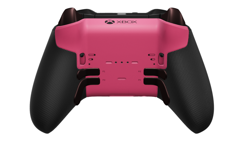 Xbox Elite ワイヤレスコントローラー シリーズ 2 - Core - Body: Garnet Red + Rubberised Grips, D-pad: Faceted, Carbon Black (Metal), Back: Deep Pink + Rubberised Grips