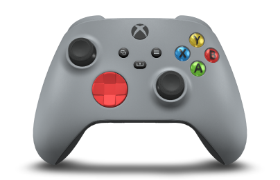 Xbox 무선 컨트롤러 - Body: Ash Gray, D-Pads: Pulse Red, Thumbsticks: Carbon Black