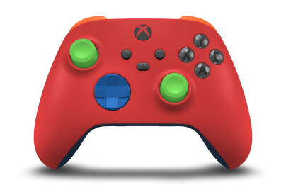 Xbox Wireless Controller - Corps: Pulse Red, BMD: Shock Blue, Joysticks: Velocity Green