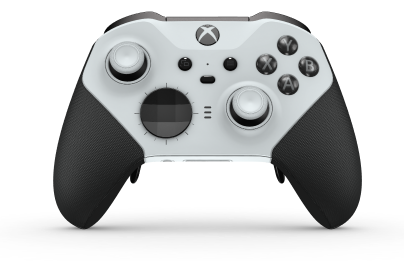 Xbox Elite Wireless Controller Series 2 - Core - Korpus: Robot White + Rubberized Grips, Pad kierunkowy: Wersja wklęsła, węglowa czerń (wariant metaliczny), Tył: Robot White + Rubberized Grips