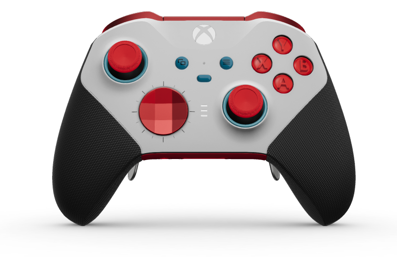 Xbox Elite Wireless Controller Series 2 - Core - Body: Robot White + Rubberized Grips, D-pad: Facet, Pulse Red (Metal), Back: Pulse Red + Rubberized Grips