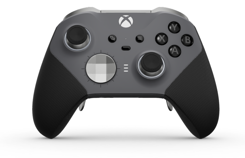 Xbox Elite Wireless Controller Series 2 - Core - Corps: Storm Gray + poignées caoutchoutées, BMD: À facettes, Bright Silver (métal), Arrière: Storm Gray + poignées caoutchoutées