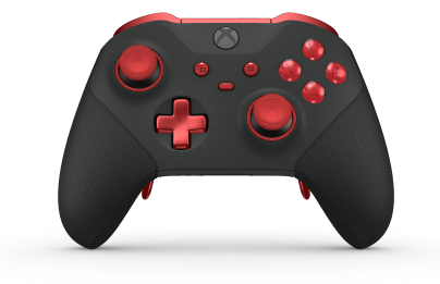 Xbox Elite 無線控制器 Series 2 - Core - 本體: 碳黑色 + 橡膠握把, 方向鍵: 十字形，脈衝紅 (金屬), 背面: 碳黑色 + 橡膠握把