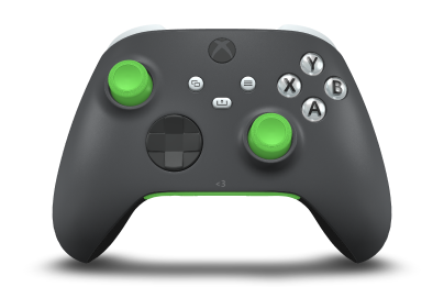 Xbox Wireless Controller - Hoofdtekst: Storm Grey, D-Pads: Carbonzwart, Duimsticks: Velocity-groen