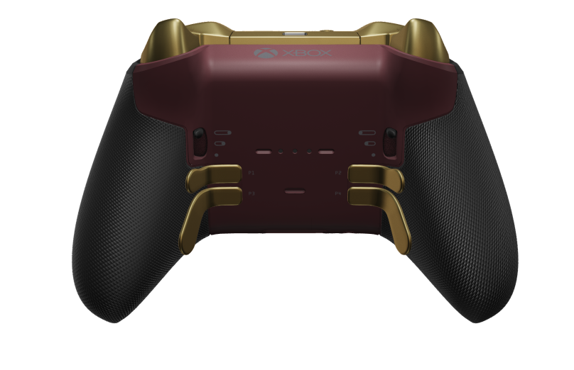 Xbox Elite Wireless Controller Series 2 - Core - Body: Garnet Red + Rubberized Grips, D-pad: Faceted, Hero Gold (Metal), Back: Garnet Red + Rubberized Grips