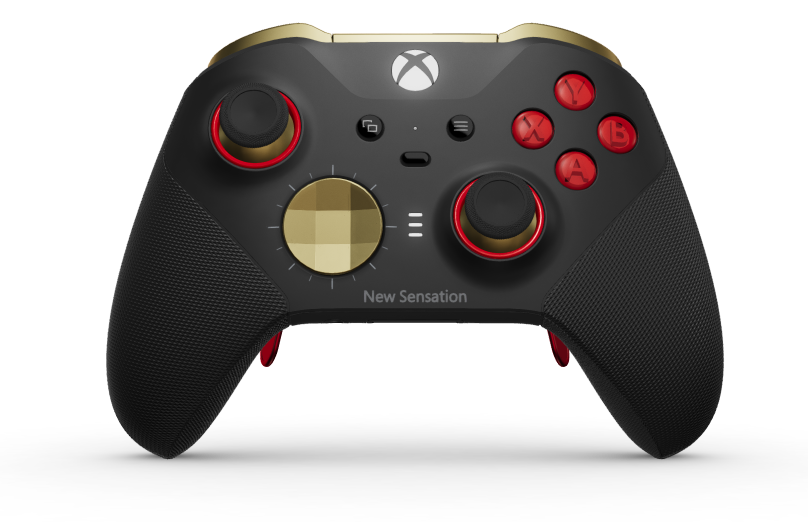 Xbox Elite ワイヤレスコントローラー シリーズ 2 - Core - Body: Carbon Black + Rubberised Grips, D-pad: Faceted, Hero Gold (Metal), Back: Carbon Black + Rubberised Grips
