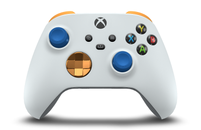Xbox 무선 컨트롤러 - Body: Robot White, D-Pads: Soft Orange (Metallic), Thumbsticks: Shock Blue