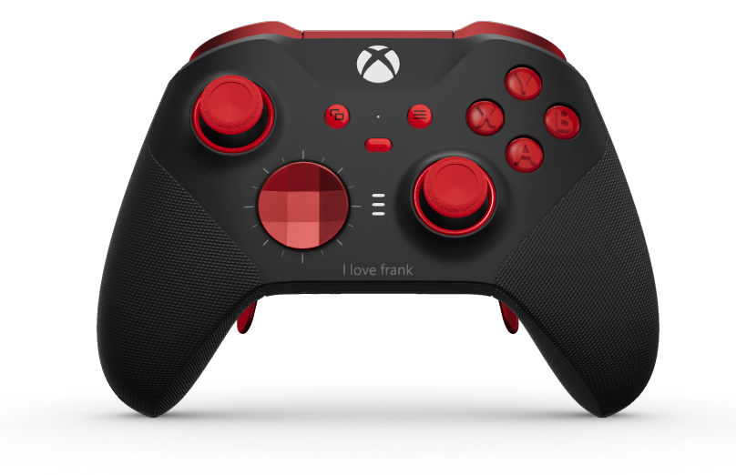 Xbox Elite Wireless Controller Series 2 - Core - Cuerpo: Negro carbón + Agarres texturizados, Cruceta: Facetado, rojo radiante (metal), Atrás: Negro carbón + Agarres texturizados