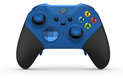 Xbox Elite Wireless Controller Series 2 - Core - Corps: Shock Blue + poignées caoutchoutées, BMD: Facette, Photon Blue (métal), Arrière: Shock Blue + poignées caoutchoutées