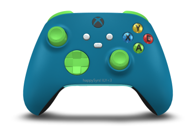 Xbox Wireless Controller - Korpus: Skalny błękit, Pady kierunkowe: Zieleń prędkości, Drążki: Zieleń prędkości
