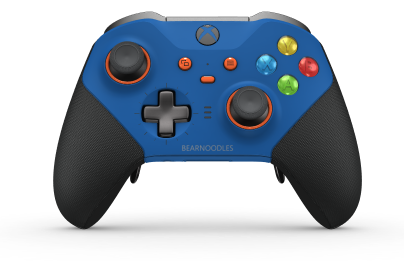 Xbox Elite Wireless Controller Series 2 - Core - Behuizing voorzijde: Shockblauw + rubberen handvatten, D-pad: Cross, Storm Gray (Metal), Behuizing achterzijde: Shockblauw + rubberen handvatten
