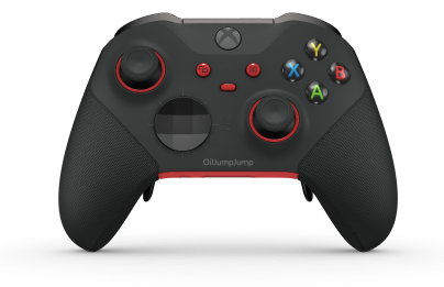 Xbox Elite Wireless Controller Series 2 - Core - Body: Carbon Black + Rubberised Grips, D-pad: Facet, Carbon Black (Metal), Back: Pulse Red + Rubberised Grips