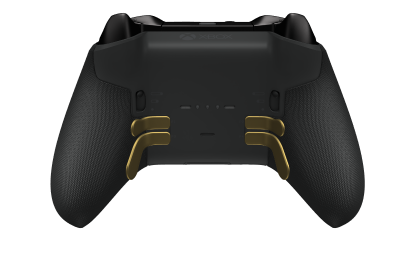 Langaton Xbox Elite Series 2 Core -ohjain - Body: Carbon Black + Rubberized Grips, D-pad: Facet, Gold Matte (Metal), Back: Carbon Black + Rubberized Grips