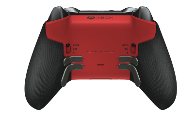 Xbox Elite ワイヤレスコントローラー シリーズ 2 - Core - Body: Carbon Black + Rubberized Grips, D-pad: Facet, Bright Silver (Metal), Back: Pulse Red + Rubberized Grips