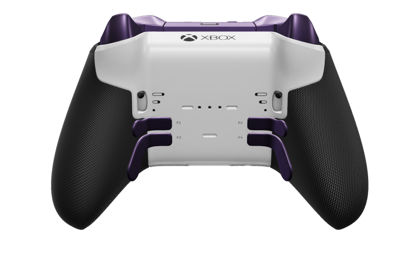 Xbox Elite Wireless Controller Series 2 – Core - Hoveddel: Robothvid + gummigreb, D-blok: Facetteret, lilla (Metal), Bagside: Robothvid + gummigreb