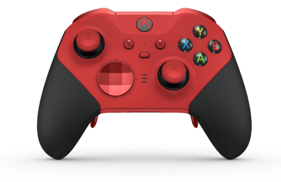 Xbox Elite Wireless Controller Series 2 – Core - Body: Pulse Red + Rubberized Grips, D-pad: Facet, Pulse Red (Metal), Back: Pulse Red + Rubberized Grips