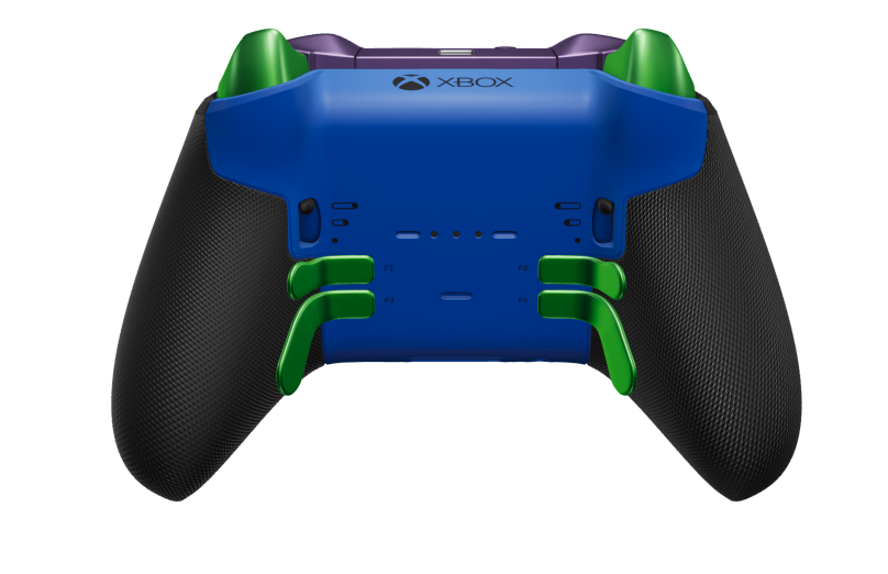 Xbox Elite Wireless Controller Series 2 - Core - 本體: 衝擊藍 + 橡膠握把, 方向鍵: 多面向，星際紫 (金屬), 背面: 衝擊藍 + 橡膠握把
