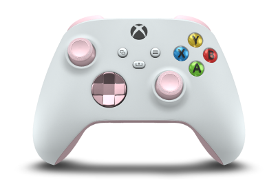 Xbox ワイヤレス コントローラー - Corps: Robot White, BMD: Soft Pink (métallique), Joysticks: Soft Pink