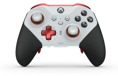 Xbox Elite Wireless Controller Series 2 - Core - Behuizing voorzijde: Robotwit + rubberen handvatten, D-pad: Cross, Pulse Red (Metal), Behuizing achterzijde: Robotwit + rubberen handvatten
