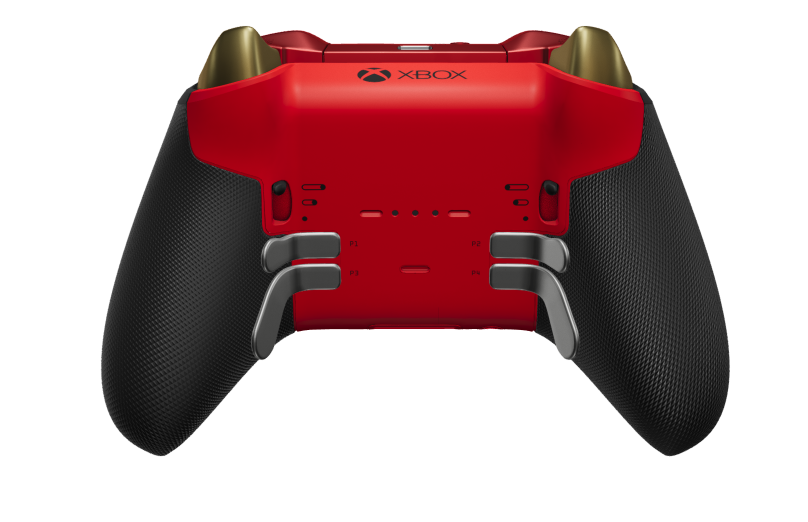 Xbox Elite Wireless Controller Series 2 - Core - 本體: 機器白 + 橡膠握把, 方向鍵: 十字形，脈衝紅 (金屬), 背面: 脈衝紅 + 橡膠握把