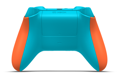 Xbox Wireless Controller - Hoofdtekst: Zest-oranje, D-Pads: Libelleblauw, Duimsticks: Libelleblauw