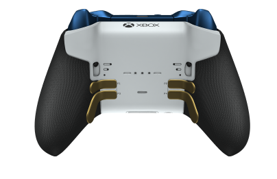 Xbox Elite Wireless Controller Series 2 - Core - Corpo: Branco Robot + Pegas em Borracha, Botão Direcional: Faceta, Azul Elétrico (Metal), Traseira: Branco Robot + Pegas em Borracha