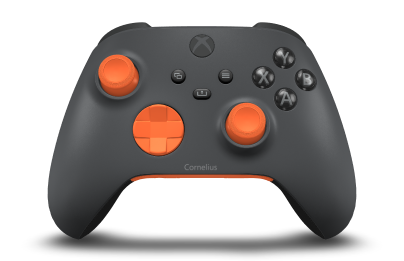 Xbox Wireless Controller - Body: Storm Grey, D-Pads: Zest Orange, Thumbsticks: Zest Orange