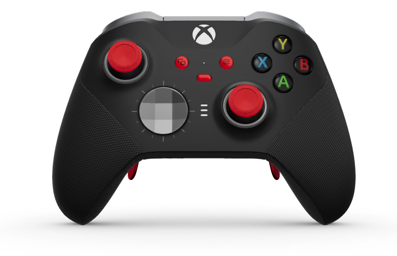 Xbox Elite Wireless Controller Series 2 - Core - Body: Carbon Black + Rubberised Grips, D-pad: Faceted, Storm Grey (Metal), Back: Carbon Black + Rubberised Grips