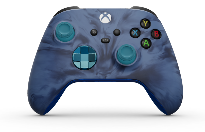 Xbox Wireless Controller - 몸체: 스톰클라우드 베이퍼, 방향 패드: 미네랄 블루(메탈릭), 엄지스틱: 미네랄 블루